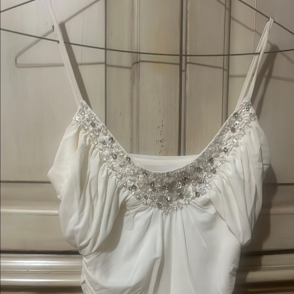 Elegant BCBG Max Azria Dress with Swarovski Crystal Appliqué